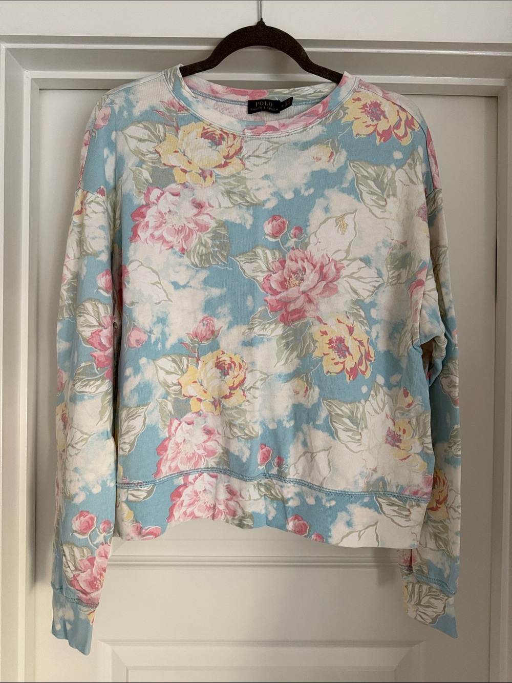 Polo by Ralph Lauren Floral Pastel Crewneck Sweatshirt - Light Blue/Pink/Yellow